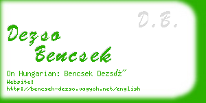 dezso bencsek business card